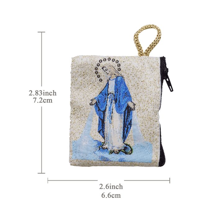 念珠包-圣母无染原罪 - 6.6x7.2 cm Catholic religious art