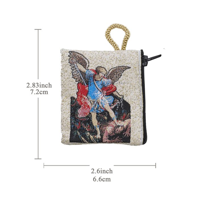 意大利念珠包-总领天使 - 6.6x7.2 cm Catholic religious art