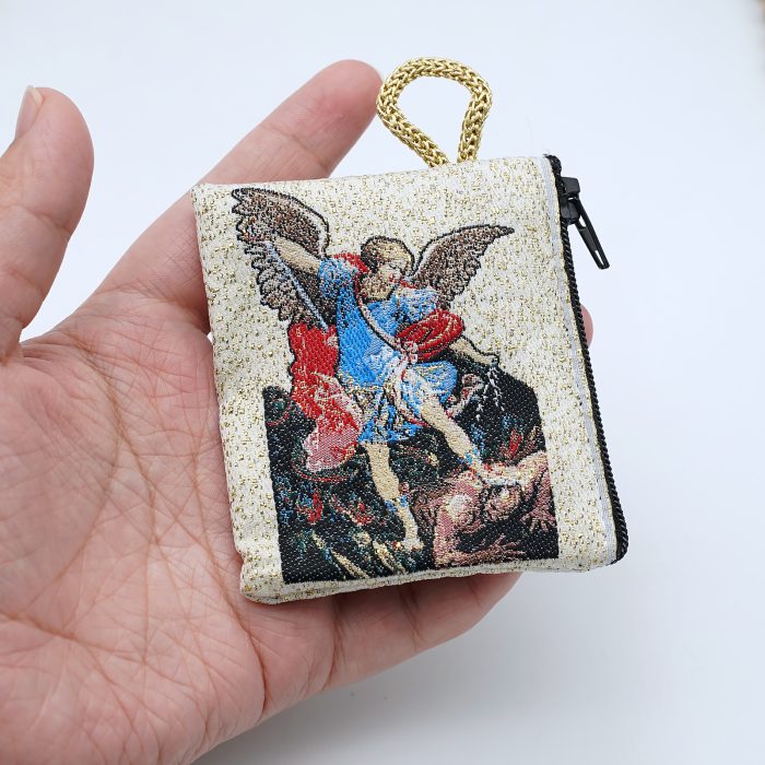 意大利念珠包-总领天使 - 6.6x7.2 cm Catholic religious art