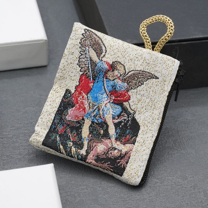 意大利念珠包-总领天使 - 6.6x7.2 cm Catholic religious art