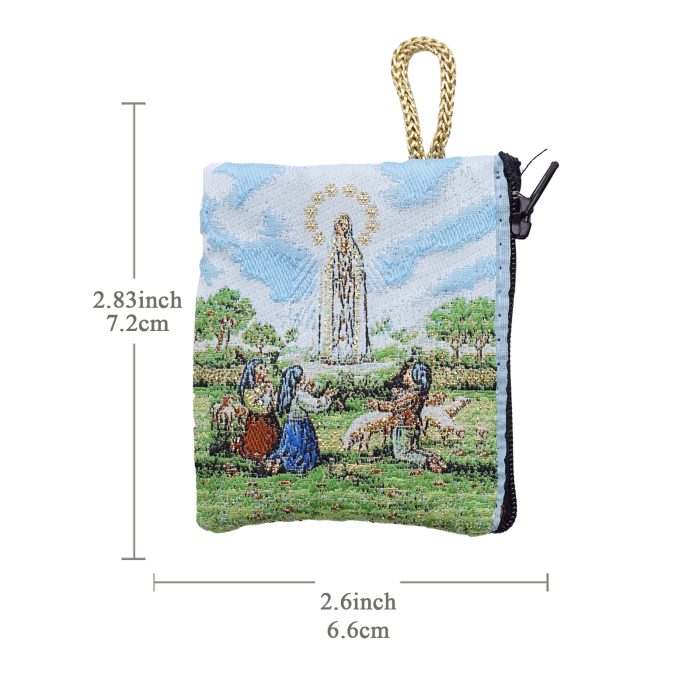 意大利念珠包-法蒂玛圣母 - 6.6x7.2 cm Catholic religious art