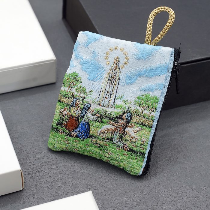 意大利念珠包-法蒂玛圣母 - 6.6x7.2 cm Catholic religious art