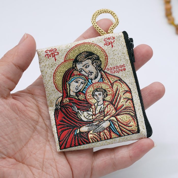 意大利念珠包-圣家三口 - 6.6x7.2 cm Catholic religious art