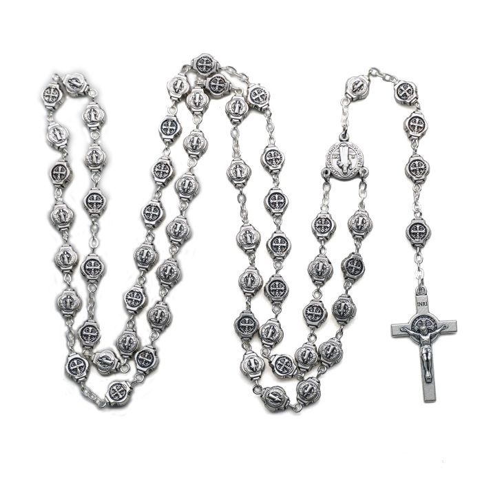 玫瑰念珠-圣本笃-锌合金-8mm（附钥匙扣和念珠包卡片） Catholic religious art
