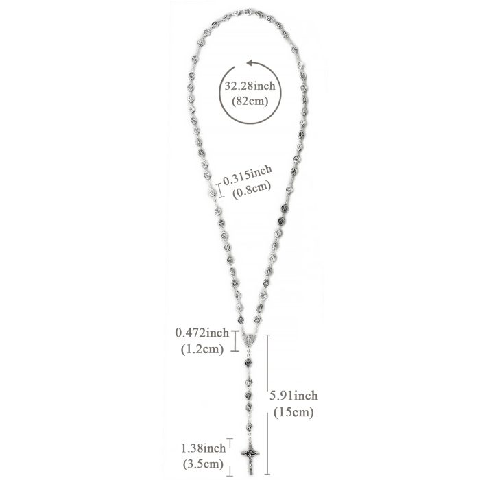 玫瑰念珠-圣本笃-锌合金-8mm（附钥匙扣和念珠包卡片） Catholic religious art