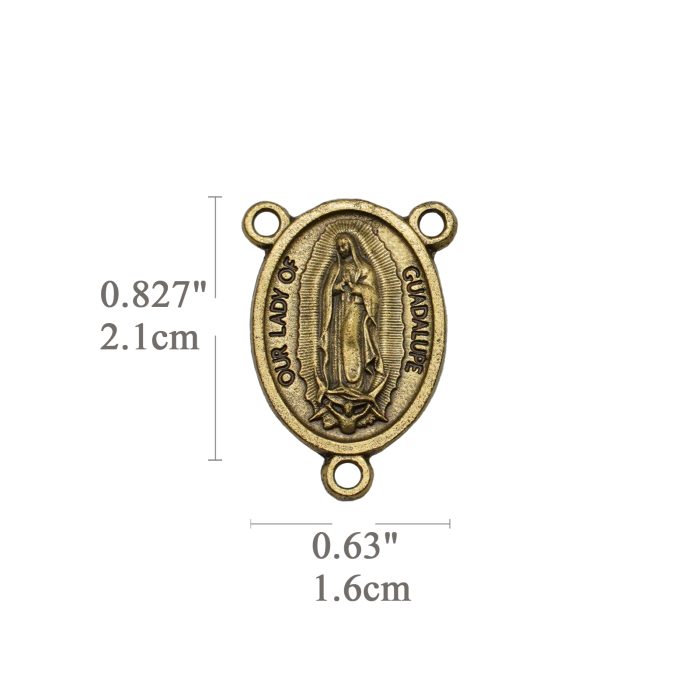 DIY三通-瓜达卢佩圣母-锌合金-古铜色-2.1cm Catholic religious art