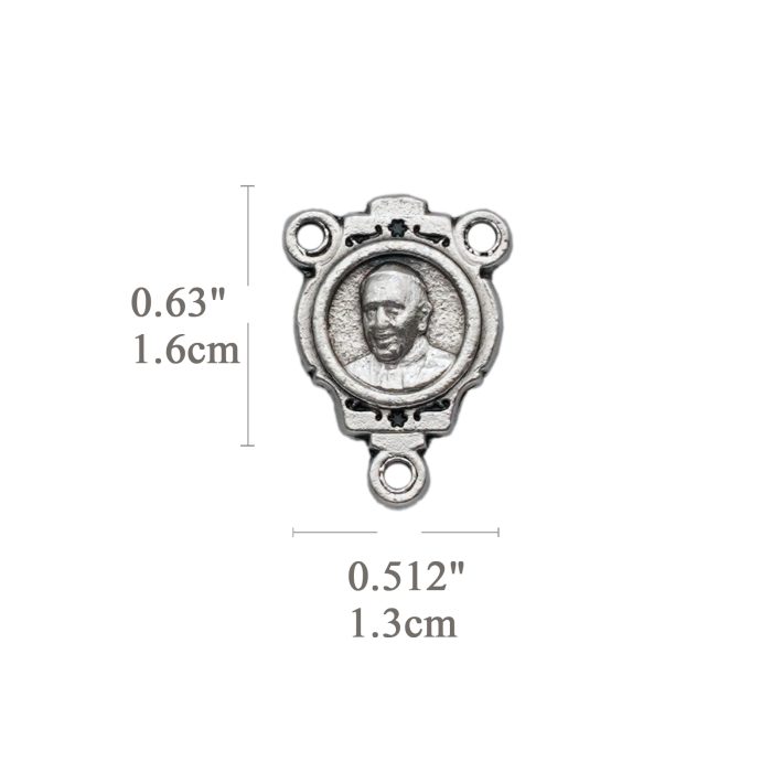 DIY三通-方济各+伯多禄广场-椭圆异形设计-锌合金-1.6cm Catholic religious art