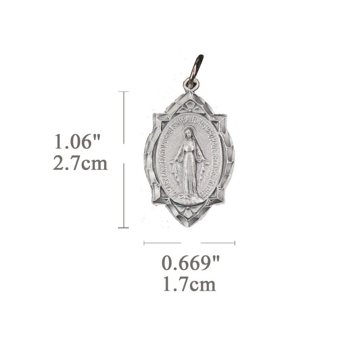DIY小吊牌-显灵圣母-锌合金-镀JM-2.7cm Catholic religious art
