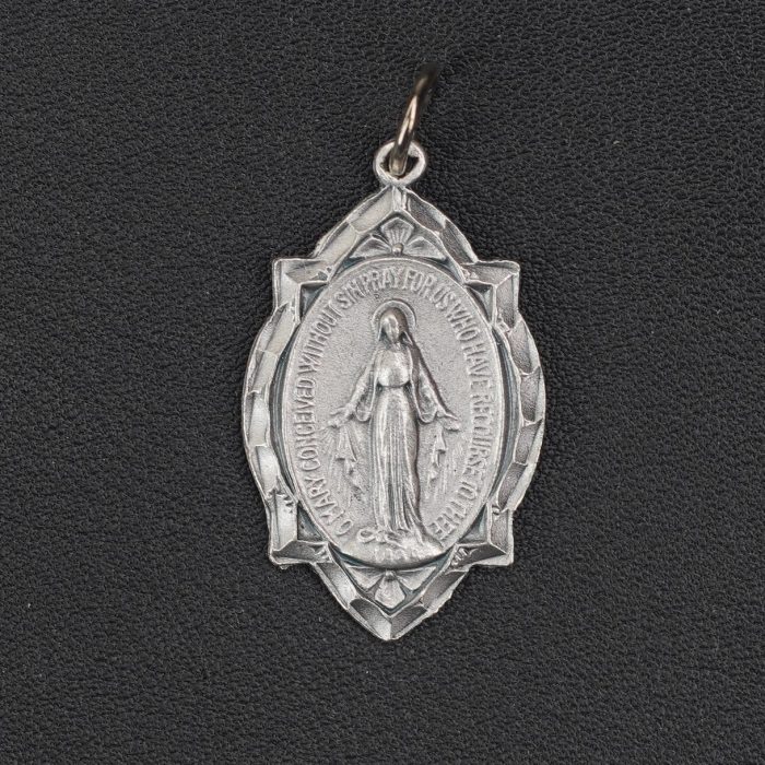 DIY小吊牌-显灵圣母-锌合金-镀JM-2.7cm Catholic religious art