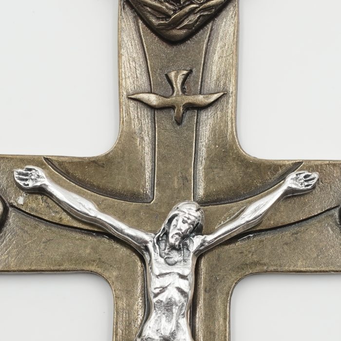 十字架-天主圣三-古铜色合金-13x8.7cm Catholic religious art
