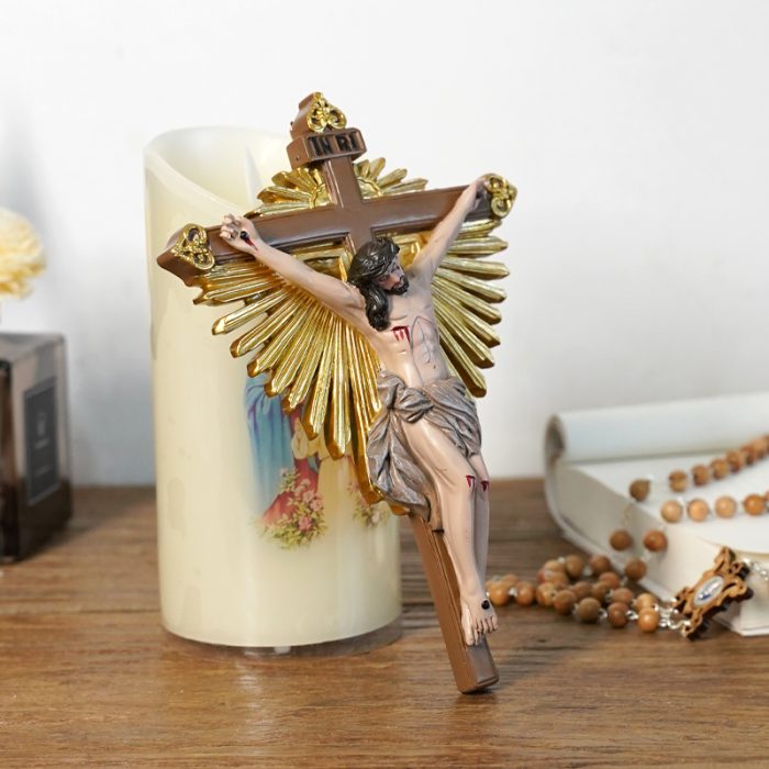 树脂十字架挂件手持-18x12.6cm Catholic religious art