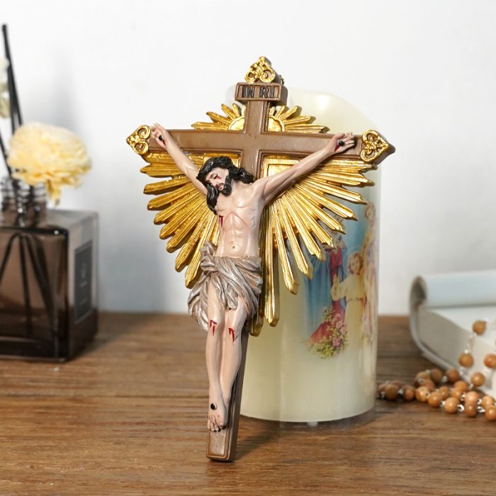树脂十字架挂件手持-18x12.6cm Catholic religious art