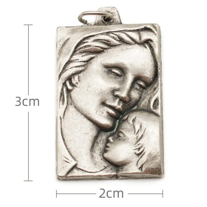 DIY小吊牌-显灵圣母-锌合金-3.0cm Catholic religious art