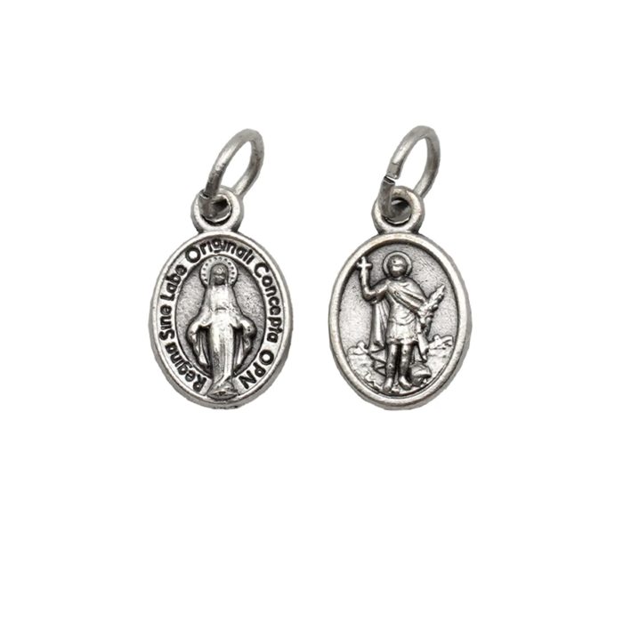 DIY小吊牌-显灵+圣速达-锌合金-1.2cm Catholic religious art