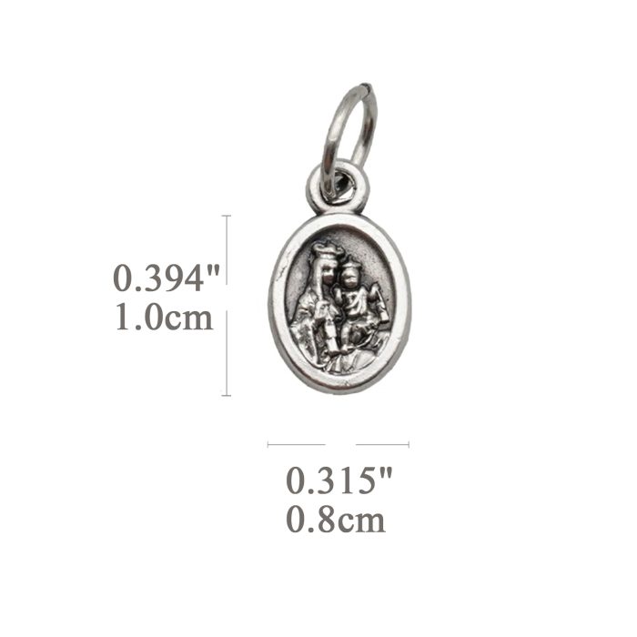 DIY小吊牌-耶稣圣心+加尔默罗圣衣-锌合金-1cm Catholic religious art