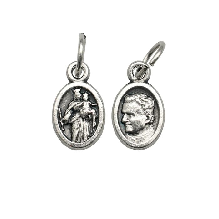 DIY小吊牌-进教之佑+鲍思高-锌合金-1cm Catholic religious art
