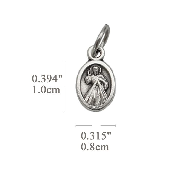 DIY小吊牌-椭圆圣母+上主慈悲-锌合金-1cm Catholic religious art