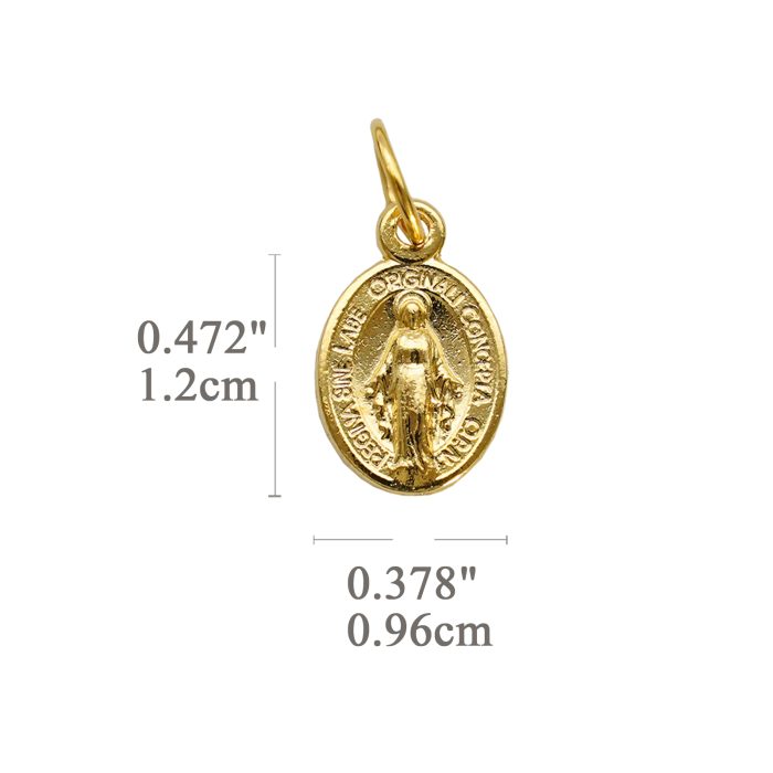 DIY小吊牌-显灵圣母-锌合金-金色-1.2cm Catholic religious art