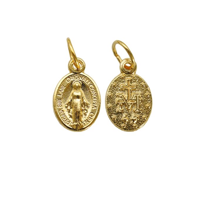 DIY小吊牌-显灵圣母-锌合金-金色-1.2cm Catholic religious art