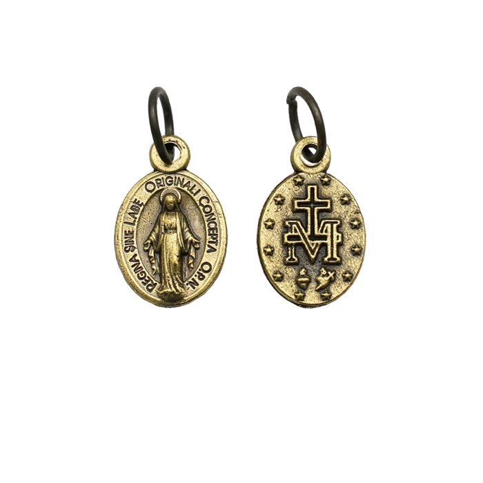 DIY小吊牌-显灵圣母-锌合金-铜色-1.2cm Catholic religious art