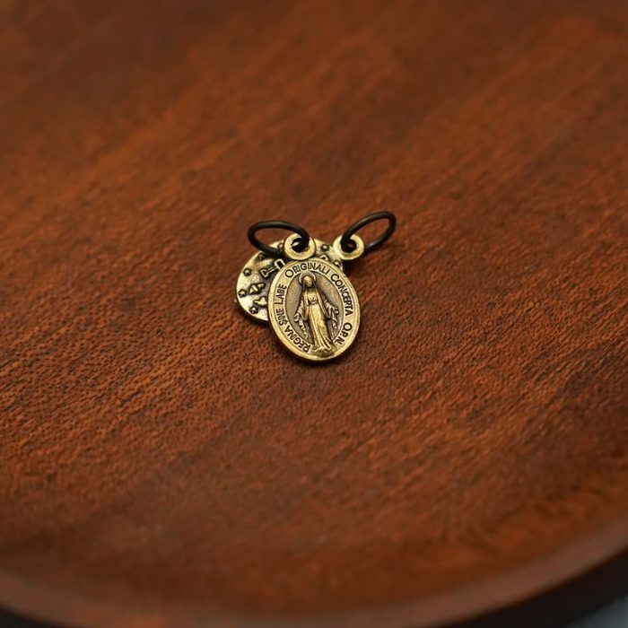 DIY小吊牌-显灵圣母-锌合金-铜色-1.2cm Catholic religious art