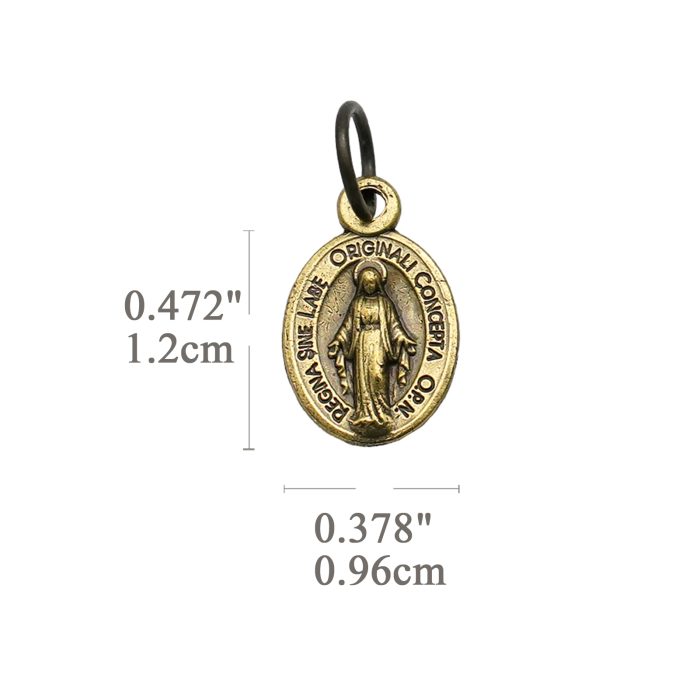 DIY小吊牌-显灵圣母-锌合金-铜色-1.2cm Catholic religious art