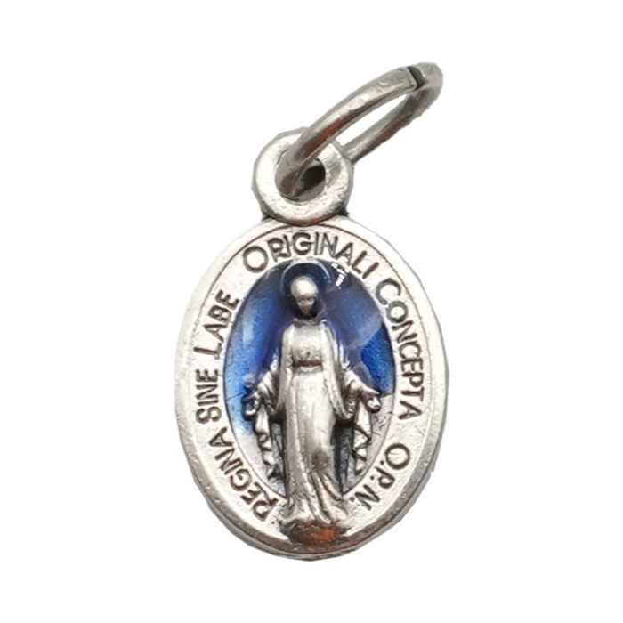 DIY小吊牌-显灵圣母-锌合金-蓝珐琅-1.2cm Catholic religious art