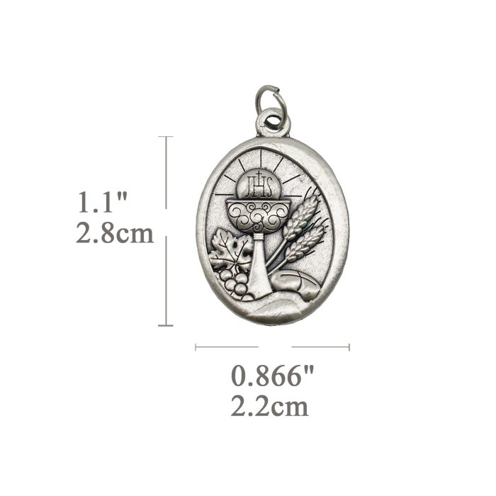 DIY小吊牌-初领圣体-锌合金-镀银-2.8cm Catholic religious art