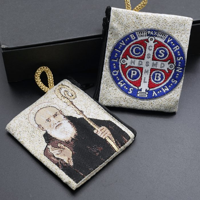 意大利念珠包-圣本笃 - 6.6x7.2 cm Catholic religious art
