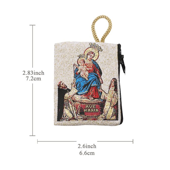 意大利念珠包-庞贝玫瑰圣母 - 6.6x7.2 cm Catholic religious art