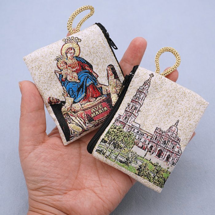 意大利念珠包-庞贝玫瑰圣母 - 6.6x7.2 cm Catholic religious art