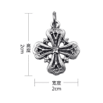 DIY小吊牌-十字架花瓣-锌合金-2.1cm