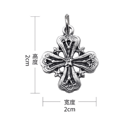 DIY小吊牌-十字架花瓣-锌合金-2.1cm