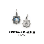 DIY小吊牌-显灵圣母-锌合金-珐琅蓝-1.2cm