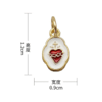 DIY小吊牌-S.心形-锌合金-珐琅处理-1.2cm