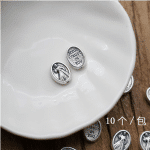 DIY珠子-上主慈悲-圆形-锌合金-镀银-10mm-10颗/包