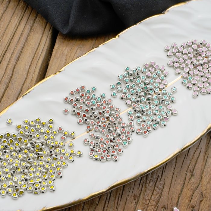 DIY珠子-普通款-小桃心-锌合金-珐琅粉-0.36cm-10颗/包 Catholic religious art