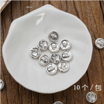 DIY珠子-教宗方济各-圆形-锌合金-镀银-9mm-10颗/包