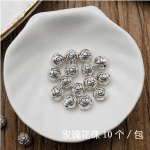 DIY珠子-玫瑰花-锌合金-8mm-10颗/包