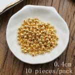 DIY珠子-玫瑰花-锌合金-金色-0.4cm-10颗/包