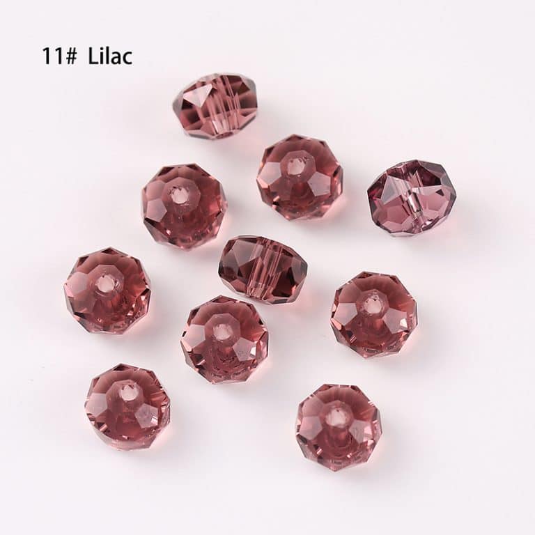 DIY珠子-车轮珠50面-11紫红4x6mm（约60颗）