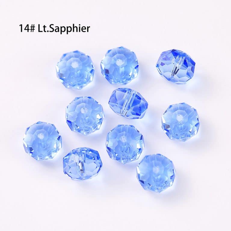 DIY珠子-车轮珠50面-14浅蓝4x6mm（约60颗）