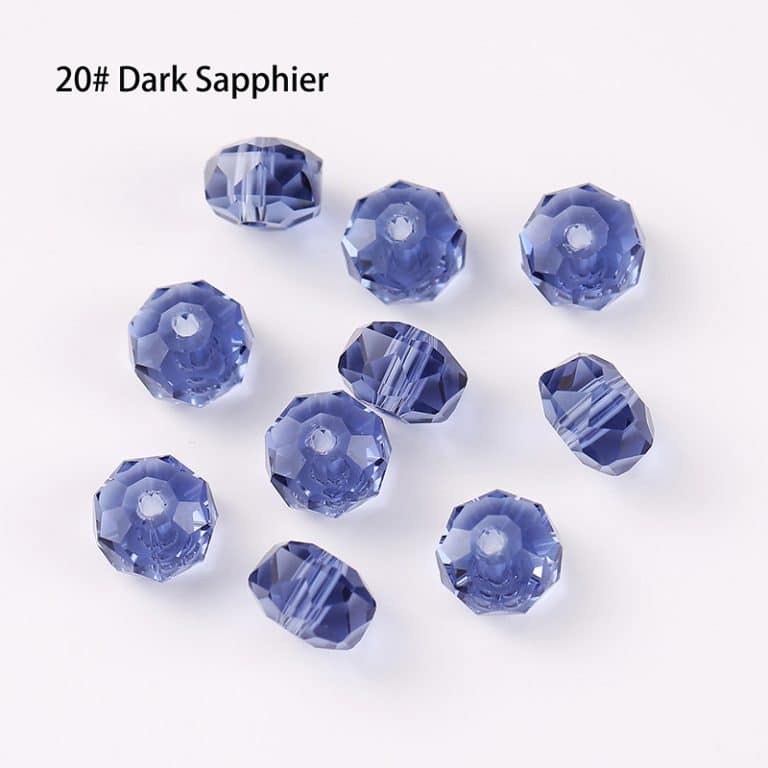 DIY珠子-车轮珠50面-20墨蓝4x6mm（约60颗）