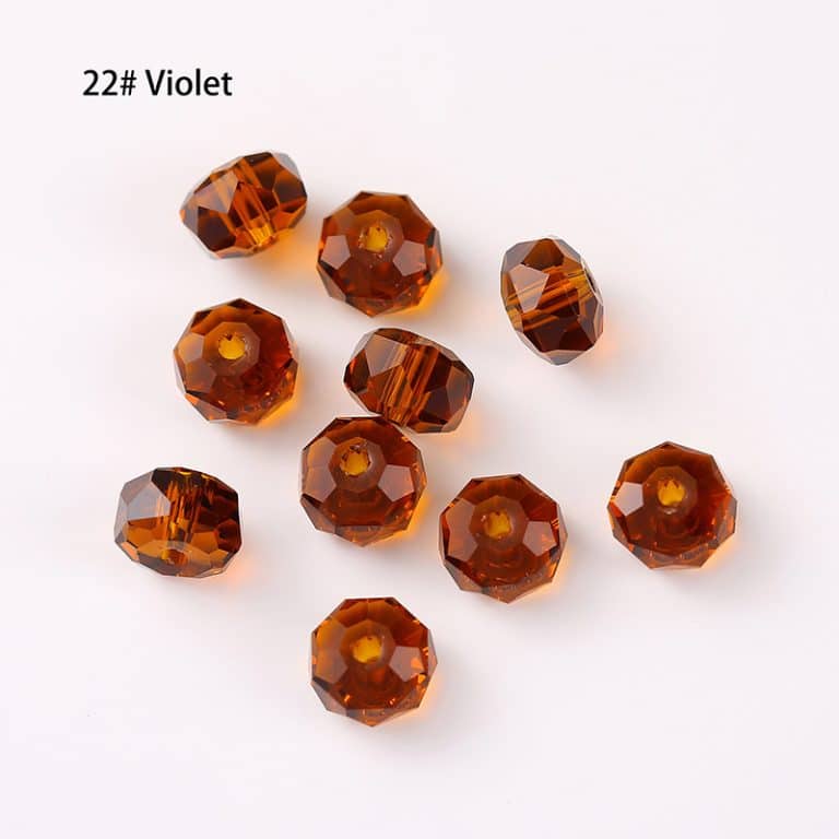 DIY珠子-车轮珠50面-22咖啡色4x6mm（约60颗）