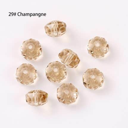 DIY珠子-车轮珠50面-29银香槟4x6mm（约60颗）