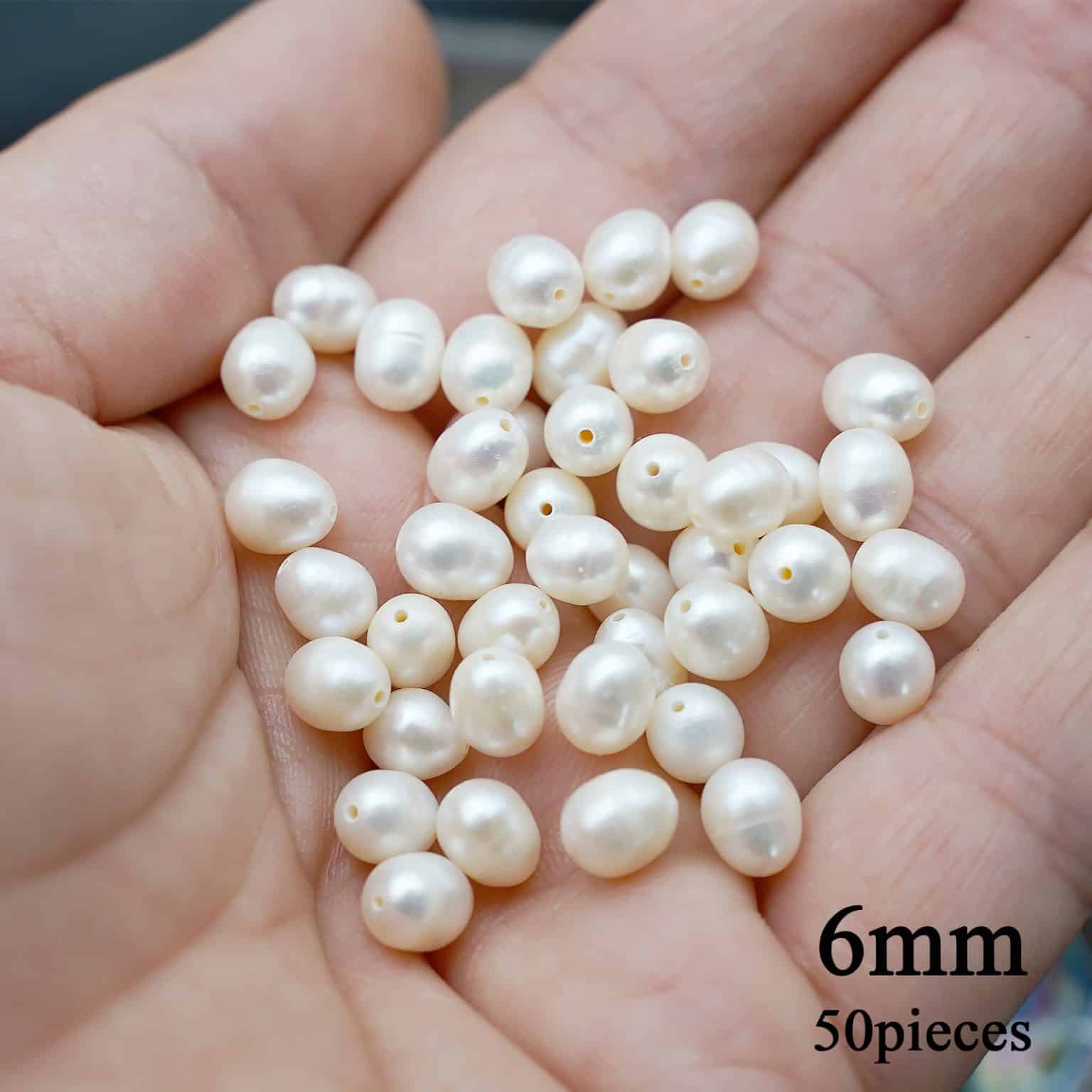 DIY珠子-白珍珠-6mm（1条约50颗）