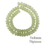 DIY珠子-淡翠绿算盘珠-5x8mm（1条约70颗）