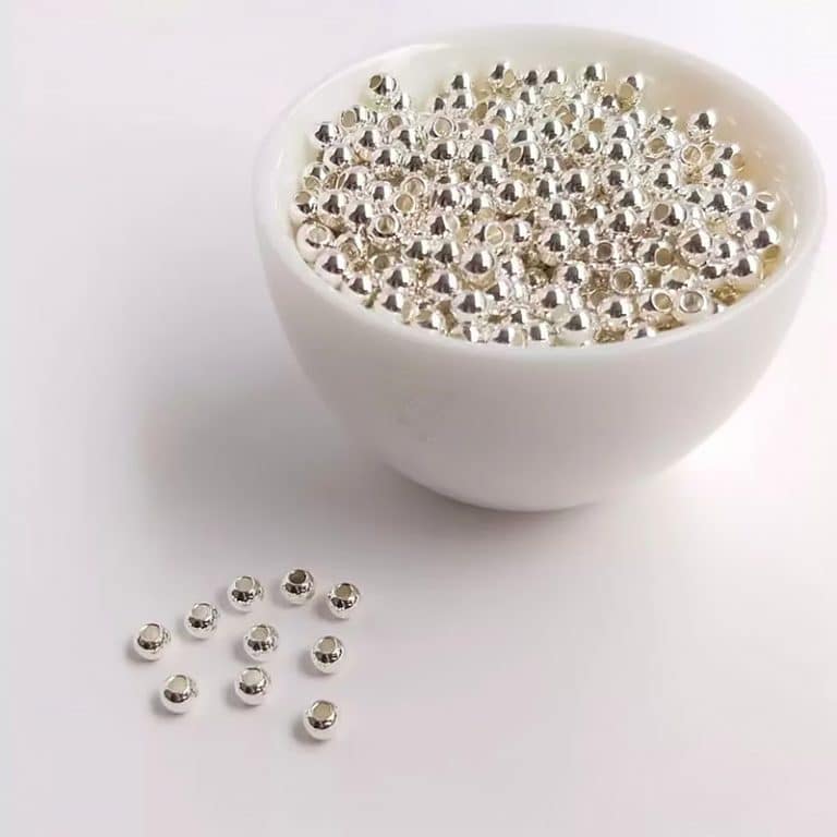 DIY珠子-黄铜镀银银色-2.4/3/4mm-隔珠-100颗/包
