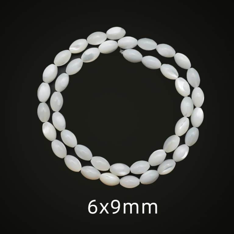 DIY珠子-椭圆贝珠-6x9mm（1条约40颗）