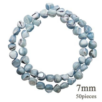 DIY珠子-灰蓝珍珠石7mm（1条约50颗）